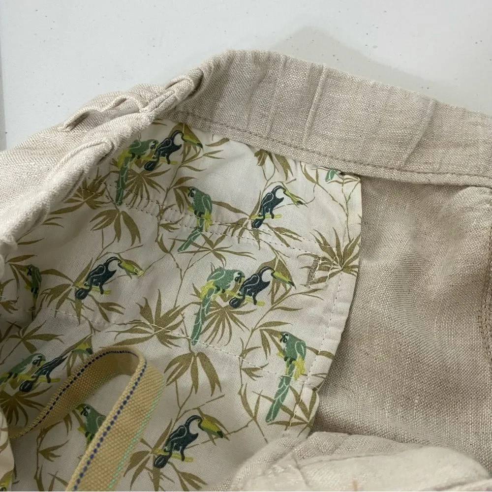 Caribbean Men’s 42 Cream Linen Chino Trousers‎ Relaxed Vacation Resort Cruise